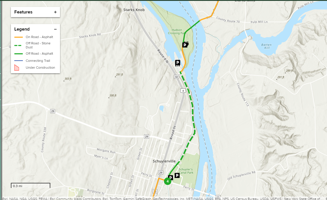 Empire State Trail and Old Champlain Canal Tow Path in Schuylerville
